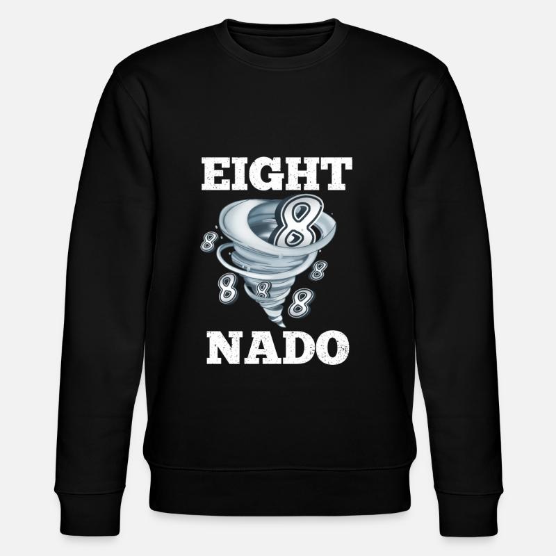 8th Birthday Tornado - Stanley/Stella CHANGER Unisex Organic Sweatshirt - black