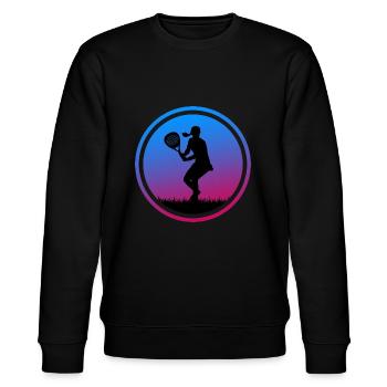 Padel PADELTENNIS Padelspielerin Padelgirl - Stanley/Stella Unisex Bio-Sweatshirt CHANGER  - Schwarz - Vorne - Nik (191cm) & Marisol (170cm)
