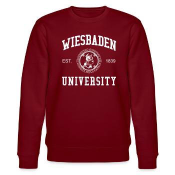 Wiesbaden University Universität Hochschule Uni - Stanley/Stella CHANGER Unisex Organic Sweatshirt - burgundy - Front - Nik (191cm) & Marisol (170cm)