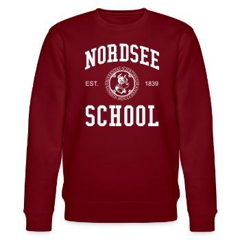 Nordsee School Universität Schule Uni University - Stanley/Stella CHANGER Unisex Organic Sweatshirt - burgundy - Front - Nik (191cm) & Marisol (170cm)