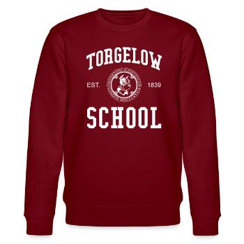 Torgelow School Universität Schule Uni University - Stanley/Stella CHANGER Unisex Organic Sweatshirt - burgundy - Front - Nik (191cm) & Marisol (170cm)