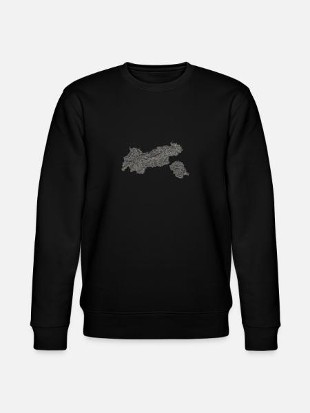 Tyrol Topography Map Mountains - Stanley/Stella CHANGER Unisex Organic Sweatshirt - black