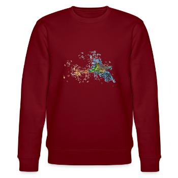 Papagei - Stanley/Stella Unisex Bio-Sweatshirt CHANGER  - Burgunderrot - Vorne - Nik (191cm) & Marisol (170cm)
