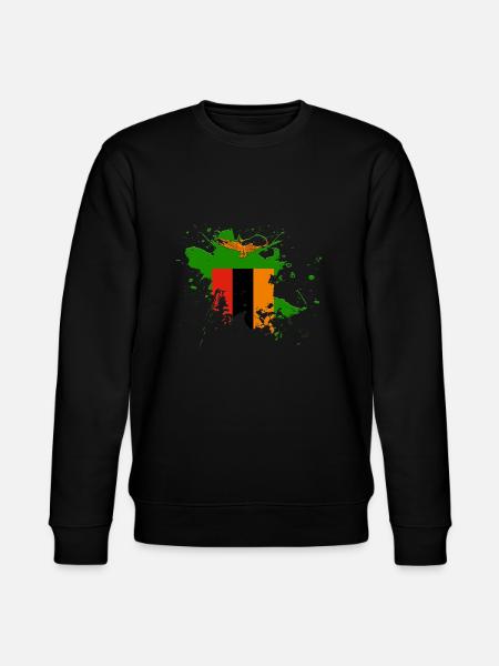 Sambia Flagge als Farbklecks - Stanley/Stella Unisex Bio-Sweatshirt CHANGER  - Schwarz