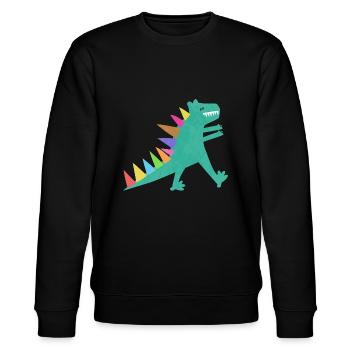 Mignon Vert T Rex Dinosaure - Sweat bio CHANGER Stanley/Stella Unisexe - noir - Devant - Nik (191cm) & Marisol (170cm)