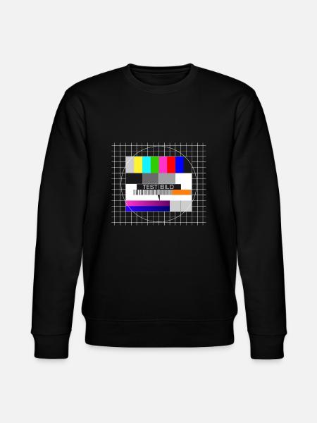 Testbild Fernsehen Bildschirm nostalgisch Display - Stanley/Stella Unisex Bio-Sweatshirt CHANGER - Schwarz