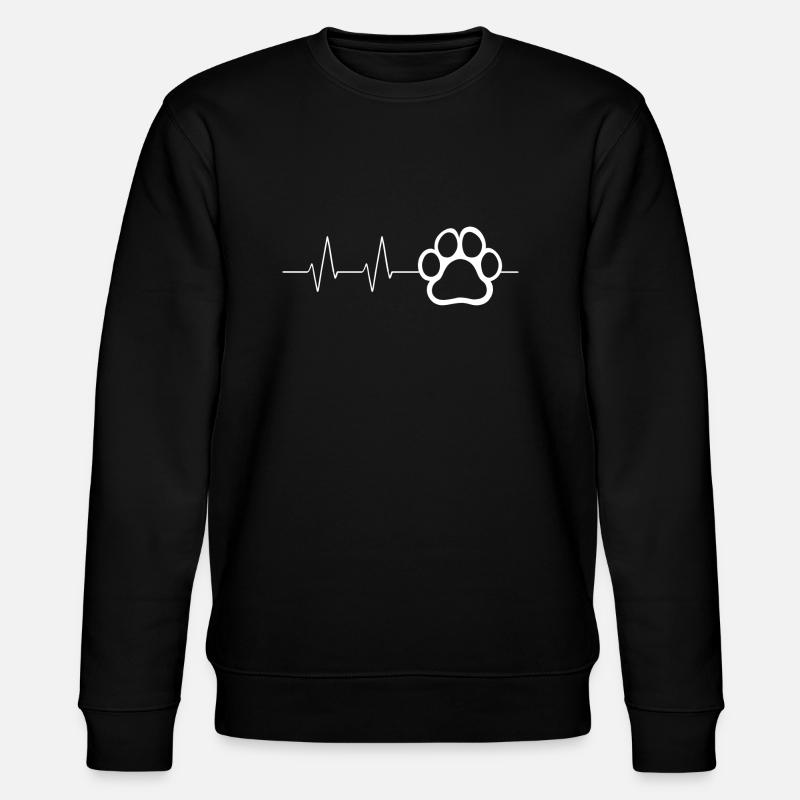 Herzschlag Pfote - Stanley/Stella Unisex Bio-Sweatshirt CHANGER  - Schwarz