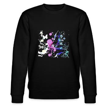 Fleurs,Fleur,Printemps,Fleurs, Abstrait - Sweat bio CHANGER Stanley/Stella Unisexe - noir - Devant - Nik (191cm) & Marisol (170cm)