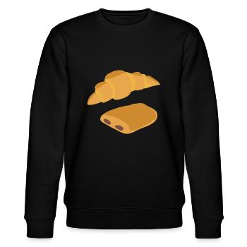 Pain au chocolat, croissant, viennoiseries - Sweat bio CHANGER Stanley/Stella Unisexe - noir - Devant - Nik (191cm) & Marisol (170cm)