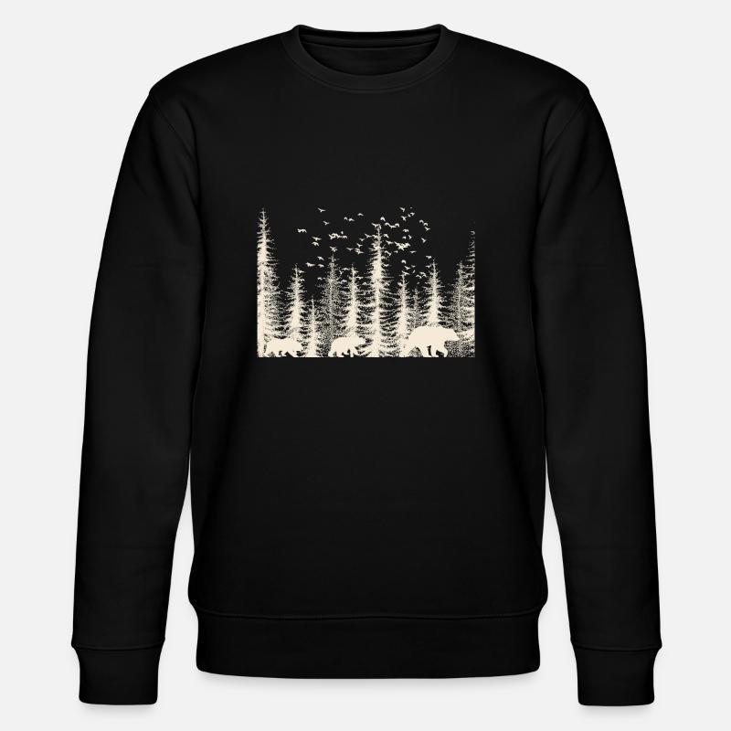 Wilde Natur, dunkler Wald - Stanley/Stella Unisex Bio-Sweatshirt CHANGER  - Schwarz