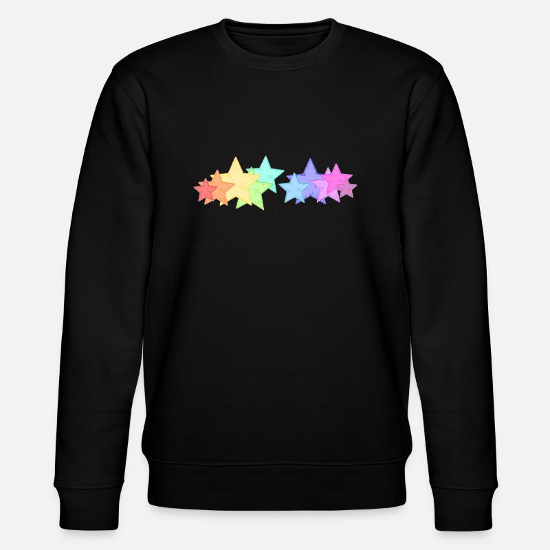bunte Sterne - Stanley/Stella Unisex Bio-Sweatshirt CHANGER  - Schwarz