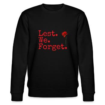 De peur. Nous. Oublier. Cadeaux du jour du souvenir. Coquelicot rouge - Sweat bio CHANGER Stanley/Stella Unisexe - noir - Devant - Nik (191cm) & Marisol (170cm)