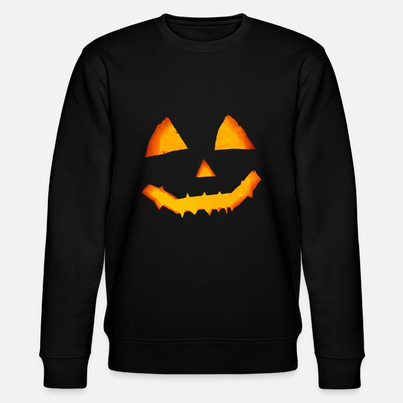 Halloween Kürbis - Stanley/Stella Unisex Bio-Sweatshirt CHANGER  - Schwarz