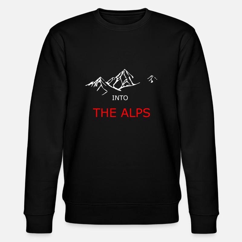 text into the alps - Stanley/Stella CHANGER Unisex Organic Sweatshirt - black