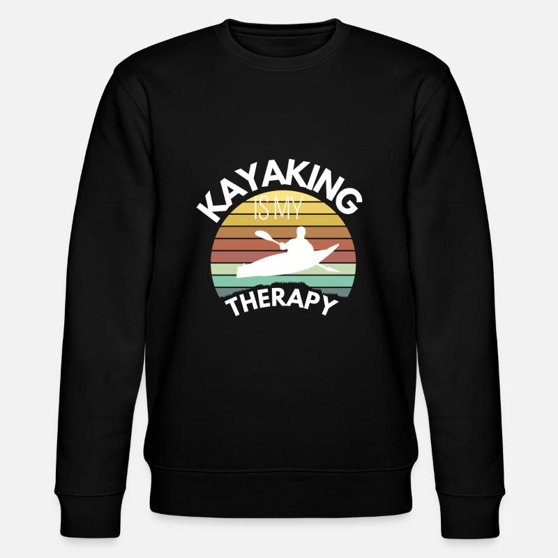 Kayaking Canoe Camping Therapy Great Motive - Stanley/Stella CHANGER Unisex Organic Sweatshirt - black