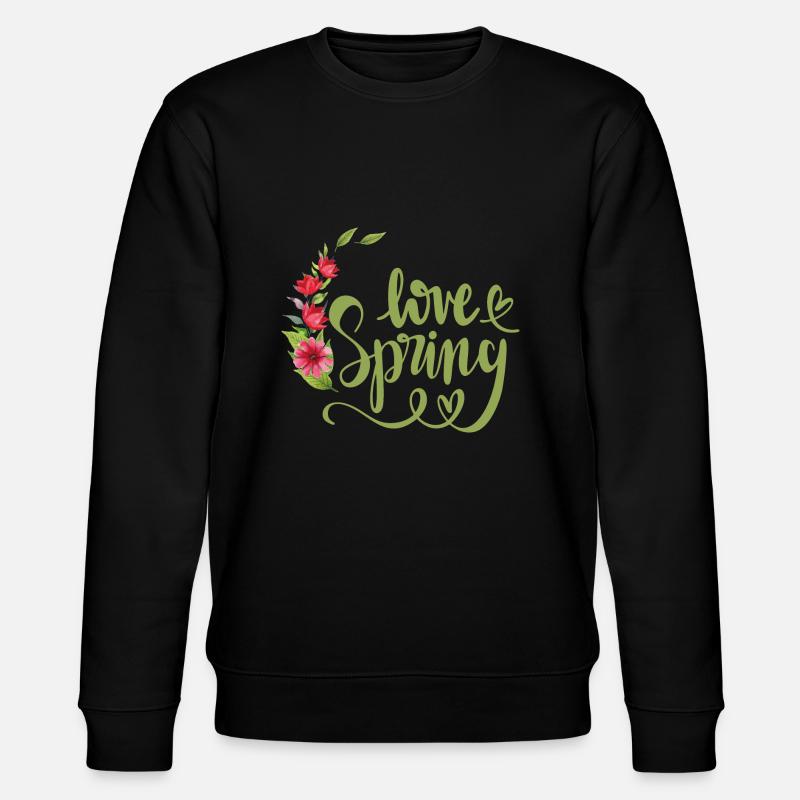 Liebe den Frühling - Stanley/Stella Unisex Bio-Sweatshirt CHANGER  - Schwarz