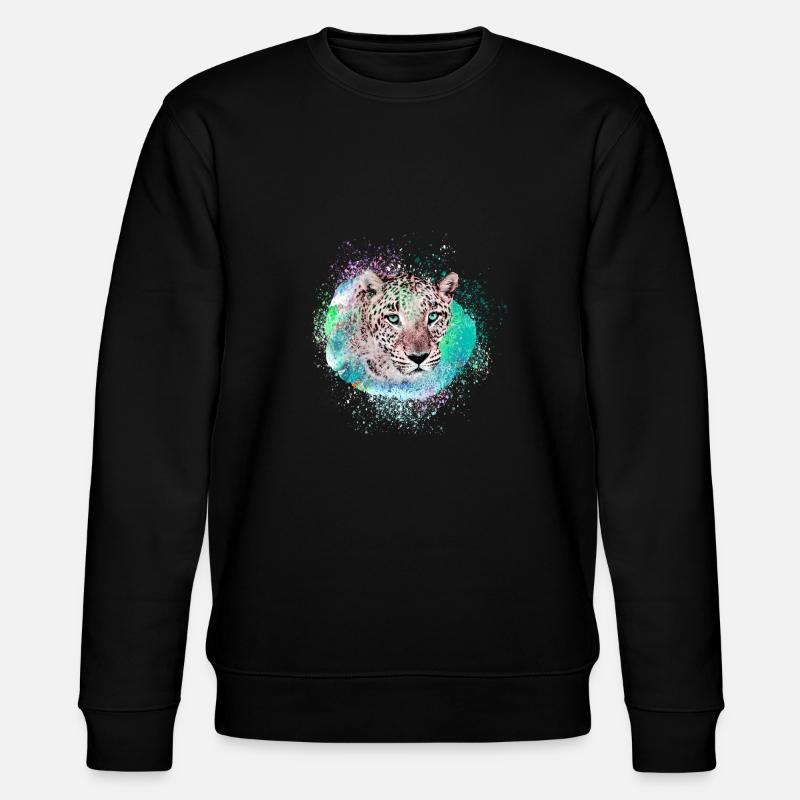jaguar,wildkatze,leopard,graffiti,bunt - Stanley/Stella Unisex Bio-Sweatshirt CHANGER  - Schwarz
