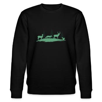Wild Tiere Natur Schutz - Stanley/Stella Unisex Bio-Sweatshirt CHANGER  - Schwarz - Vorne - Nik (191cm) & Marisol (170cm)