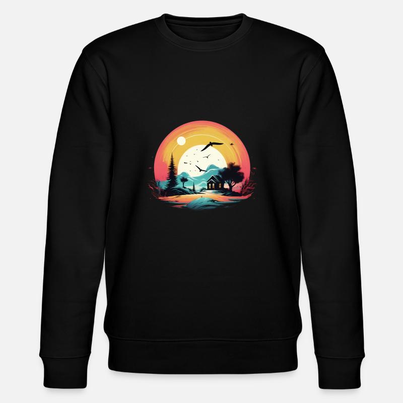 Sonnenuntergang - Stanley/Stella Unisex Bio-Sweatshirt CHANGER - Schwarz