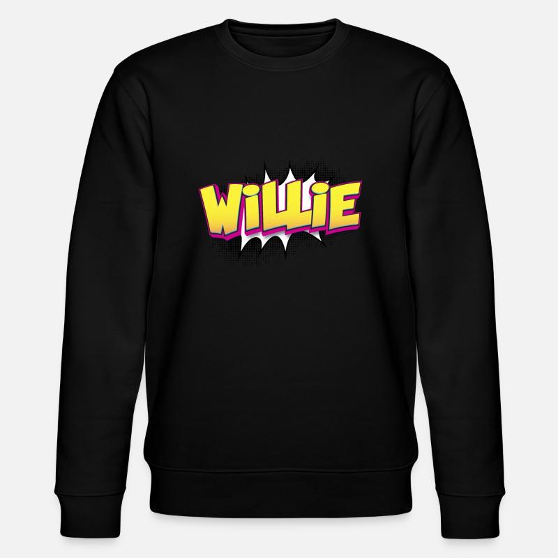 Willie Benutzerdefinierter Name Comic-Stil Pop-Art, - Stanley/Stella Unisex Bio-Sweatshirt CHANGER  - Schwarz