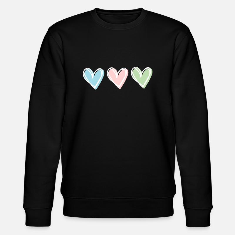 Herz Pastel - Stanley/Stella Unisex Bio-Sweatshirt CHANGER - Schwarz
