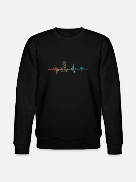 Retro Herzschlag Hebamme - Stanley/Stella Unisex Bio-Sweatshirt CHANGER - Schwarz