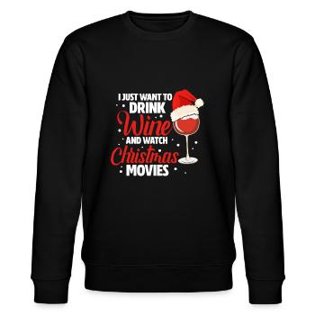 Wein Weihnachten - Stanley/Stella Unisex Bio-Sweatshirt CHANGER  - Schwarz - Vorne - Nik (191cm) & Marisol (170cm)