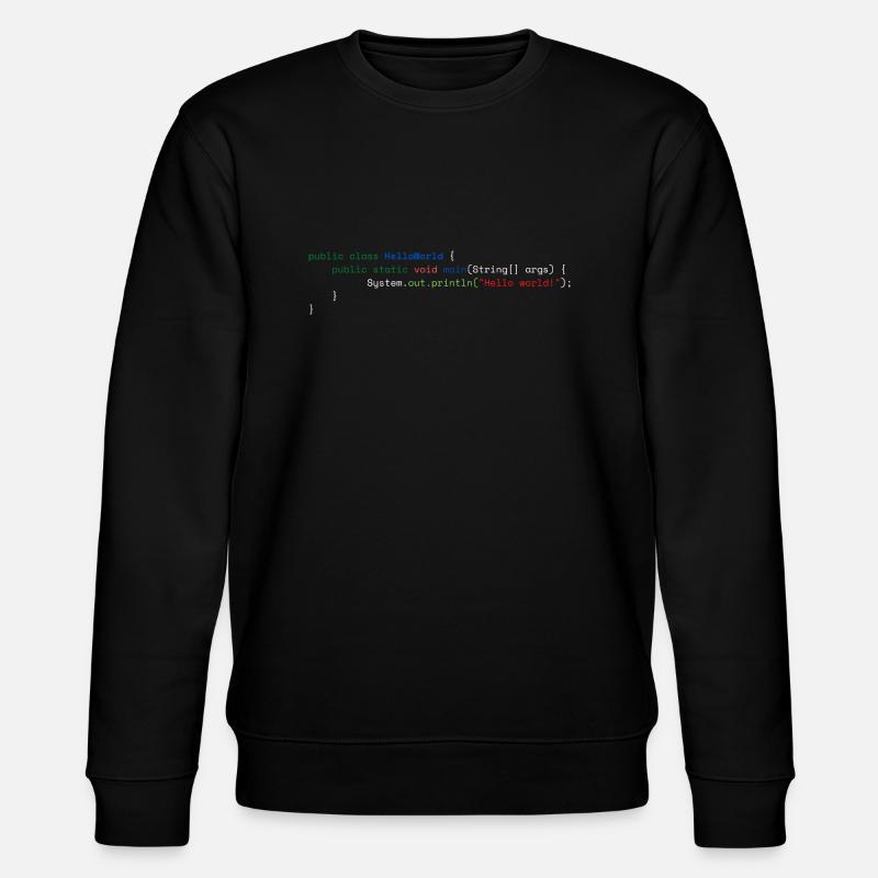Java Hello World - Stanley/Stella CHANGER Unisex Organic Sweatshirt - black