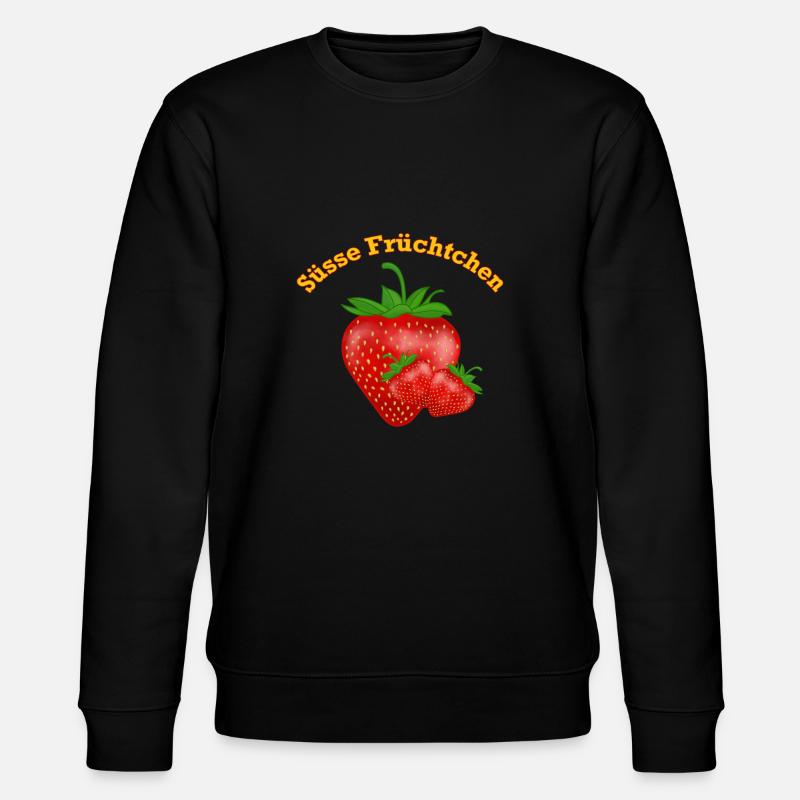 Süsse Früchtchen, Erdbeeren - Stanley/Stella Unisex Bio-Sweatshirt CHANGER  - Schwarz