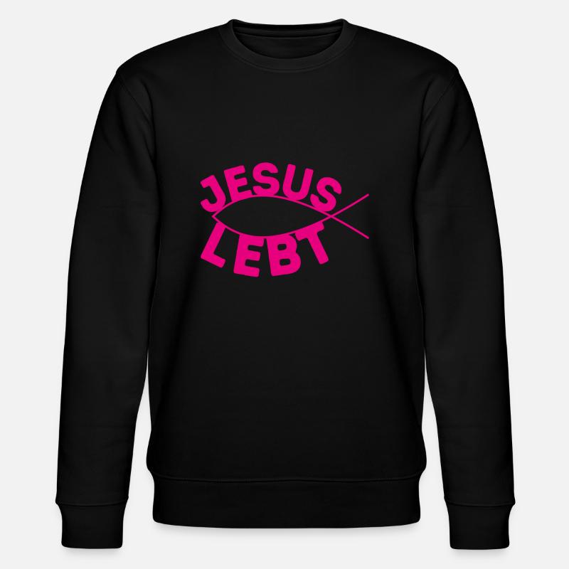 jesus lebt - Stanley/Stella Unisex Bio-Sweatshirt CHANGER  - Schwarz