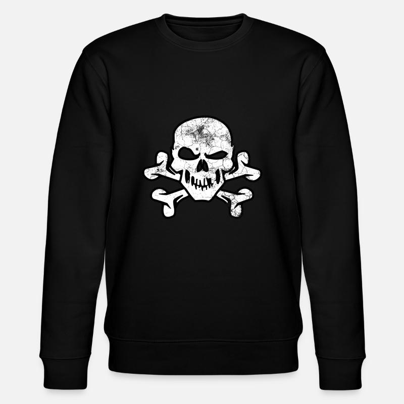 Piratenschädel und gekreuzte Knochen - Stanley/Stella Unisex Bio-Sweatshirt CHANGER  - Schwarz