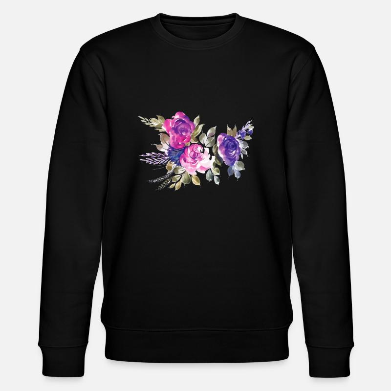 Flower Blume Pflanze - Stanley/Stella Unisex Bio-Sweatshirt CHANGER  - Schwarz