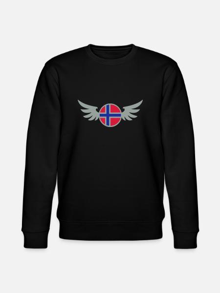 Football Emblem (wings, Norway) - Stanley/Stella CHANGER Unisex Organic Sweatshirt - black