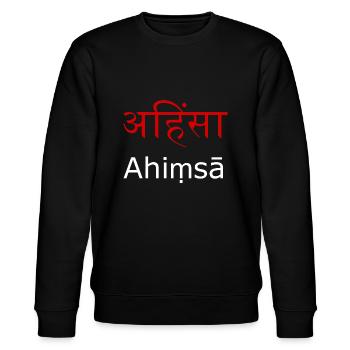 Ahimsa - Stanley/Stella CHANGER Unisex Organic Sweatshirt - black - Front - Nik (191cm) & Marisol (170cm)