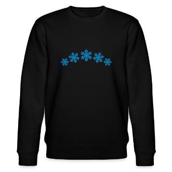 Schneeflocke, Winter, Wintersport, 5 Schnee Sterne - Stanley/Stella Unisex Bio-Sweatshirt CHANGER  - Schwarz - Vorne - Nik (191cm) & Marisol (170cm)