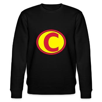 Super, Superheld, Superheldin, Hero, C - Stanley/Stella Unisex Bio-Sweatshirt CHANGER  - Schwarz - Vorne - Nik (191cm) & Marisol (170cm)