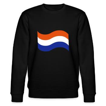 Niederländische Flagge rot weiß blau - Stanley/Stella Unisex Bio-Sweatshirt CHANGER  - Schwarz - Vorne - Nik (191cm) & Marisol (170cm)