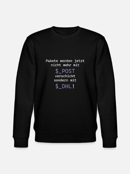 PHP Programmierer $_POST lustiges Shirt - Stanley/Stella Unisex Bio-Sweatshirt CHANGER  - Schwarz