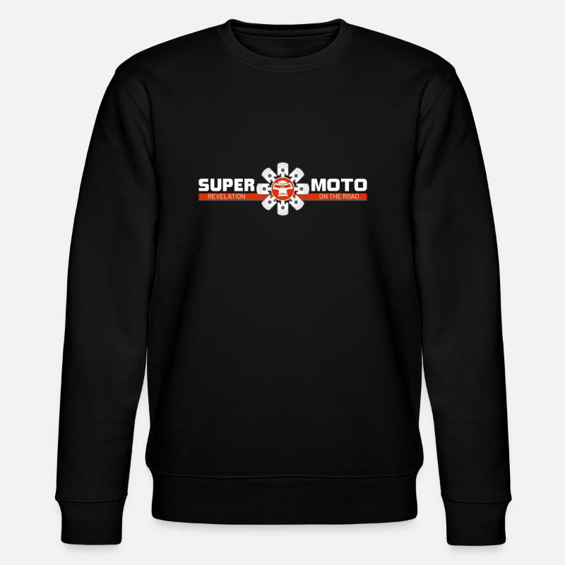 SUPER MOTO Monkey Circle red - Stanley/Stella CHANGER Unisex Organic Sweatshirt - black