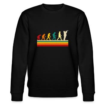 Trumpet Evolution Music Musician Trumpeter Funny - Stanley/Stella CHANGER Unisex Organic Sweatshirt - black - Front - Nik (191cm) & Marisol (170cm)