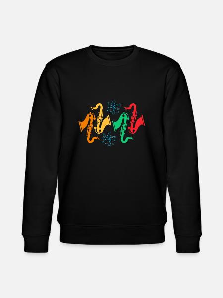 Bunte Saxophon-Kollektion - Stanley/Stella Unisex Bio-Sweatshirt CHANGER  - Schwarz