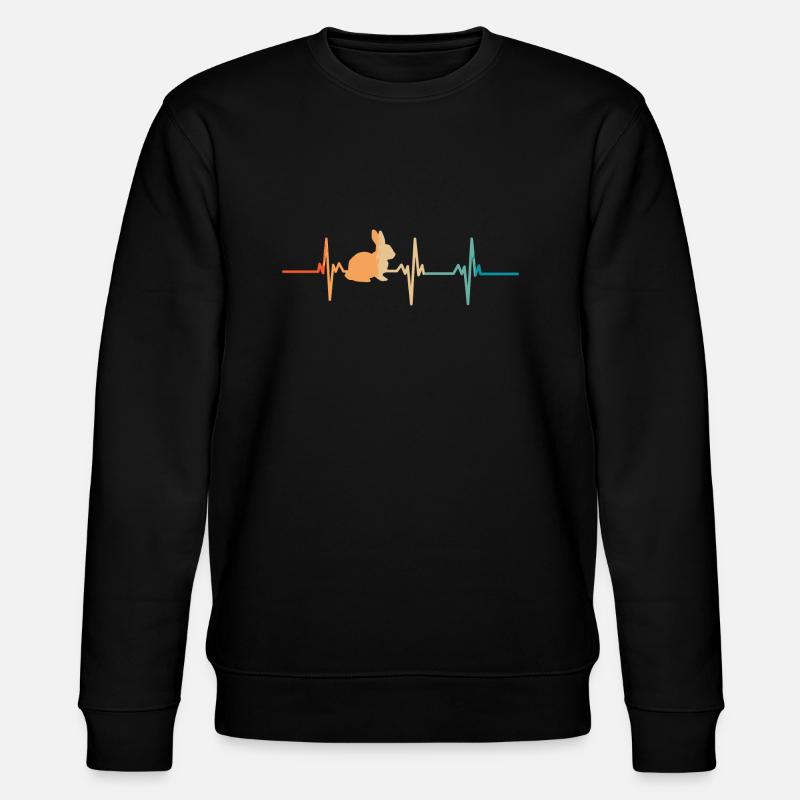 Herzschlag des Kaninchens - Stanley/Stella Unisex Bio-Sweatshirt CHANGER - Schwarz