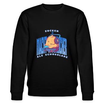 Gaming Gamer Gift Saying Gaming - Stanley/Stella CHANGER Unisex Organic Sweatshirt - black - Front - Nik (191cm) & Marisol (170cm)