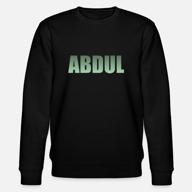 First name: Abdul - green gradient - Stanley/Stella CHANGER Unisex Organic Sweatshirt - black