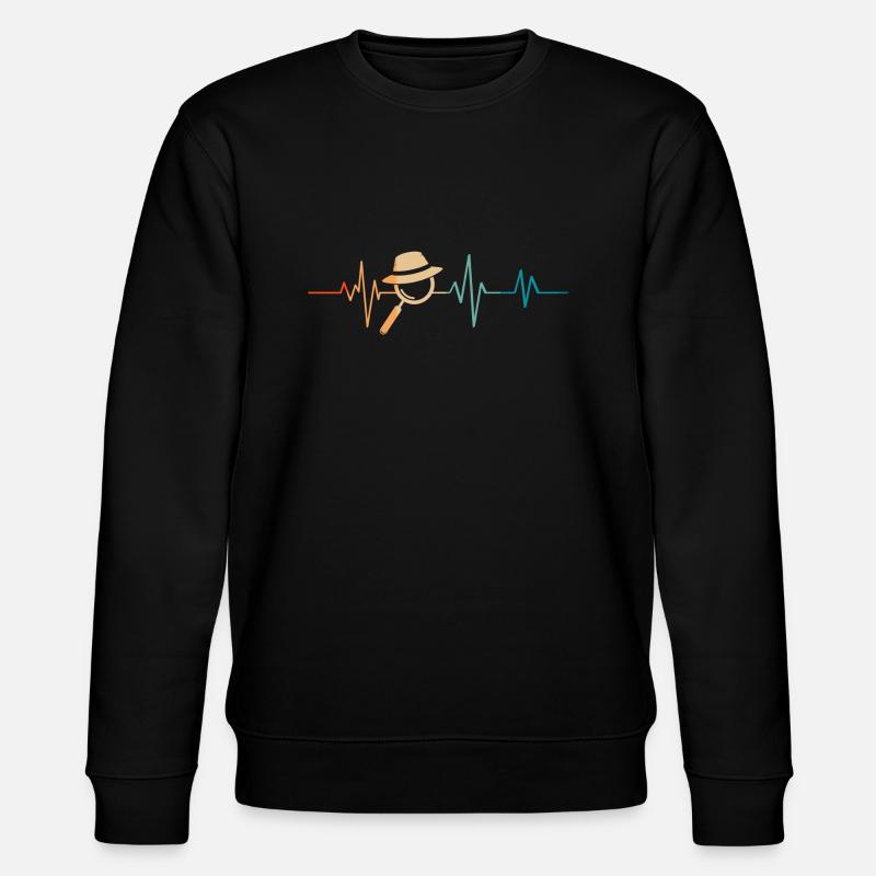 Battement de coeur rétro loupe - Sweat bio CHANGER Stanley/Stella Unisexe - noir