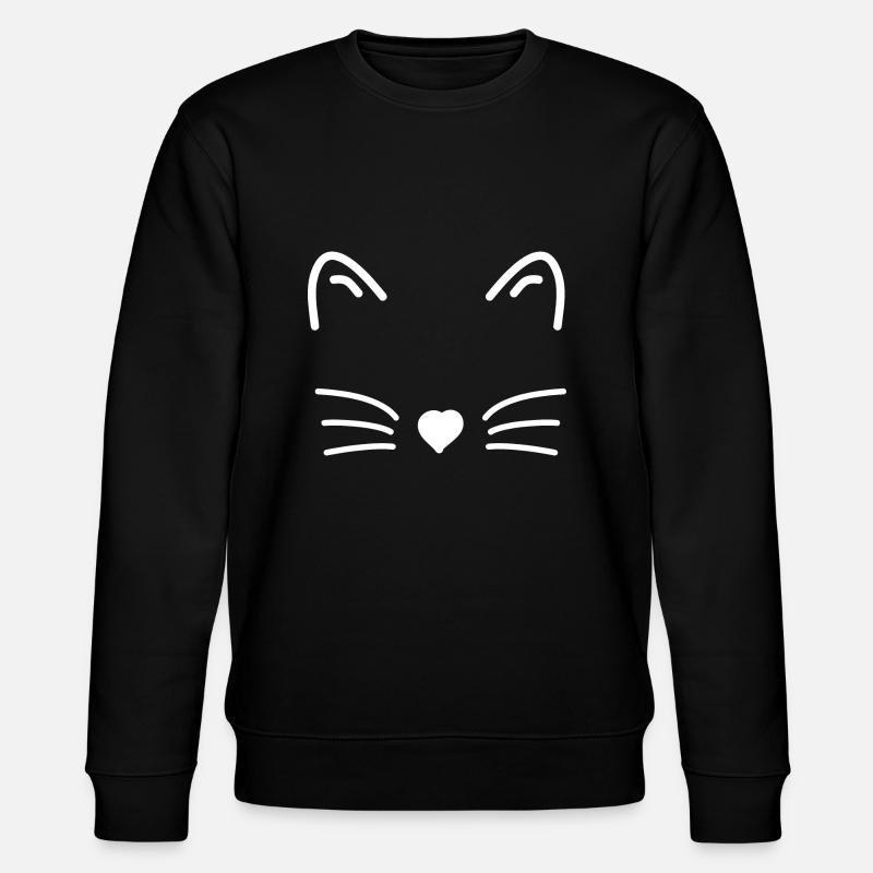 Katzengesicht - Stanley/Stella Unisex Bio-Sweatshirt CHANGER  - Schwarz