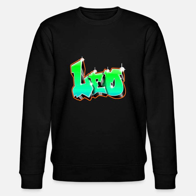Leo Graffiti Green - Stanley/Stella CHANGER Unisex Organic Sweatshirt - black