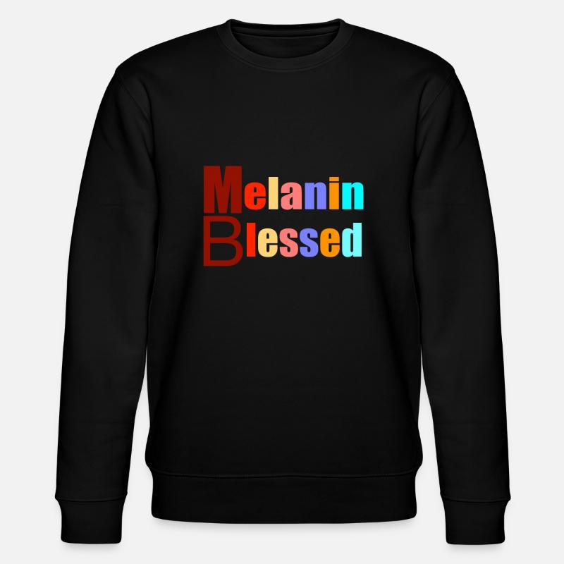 Multi coloured Melanin Blessed - Stanley/Stella CHANGER Unisex Organic Sweatshirt - black