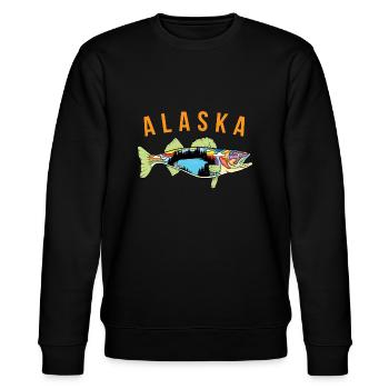 Alaska State Pride T Shirt Alaska Walleye Fisherme - Sweat bio CHANGER Stanley/Stella Unisexe - noir - Devant - Nik (191cm) & Marisol (170cm)
