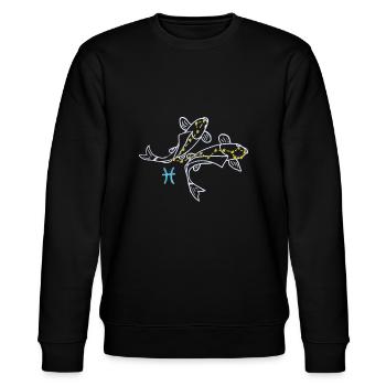 Fische - Stanley/Stella Unisex Bio-Sweatshirt CHANGER  - Schwarz - Vorne - Nik (191cm) & Marisol (170cm)